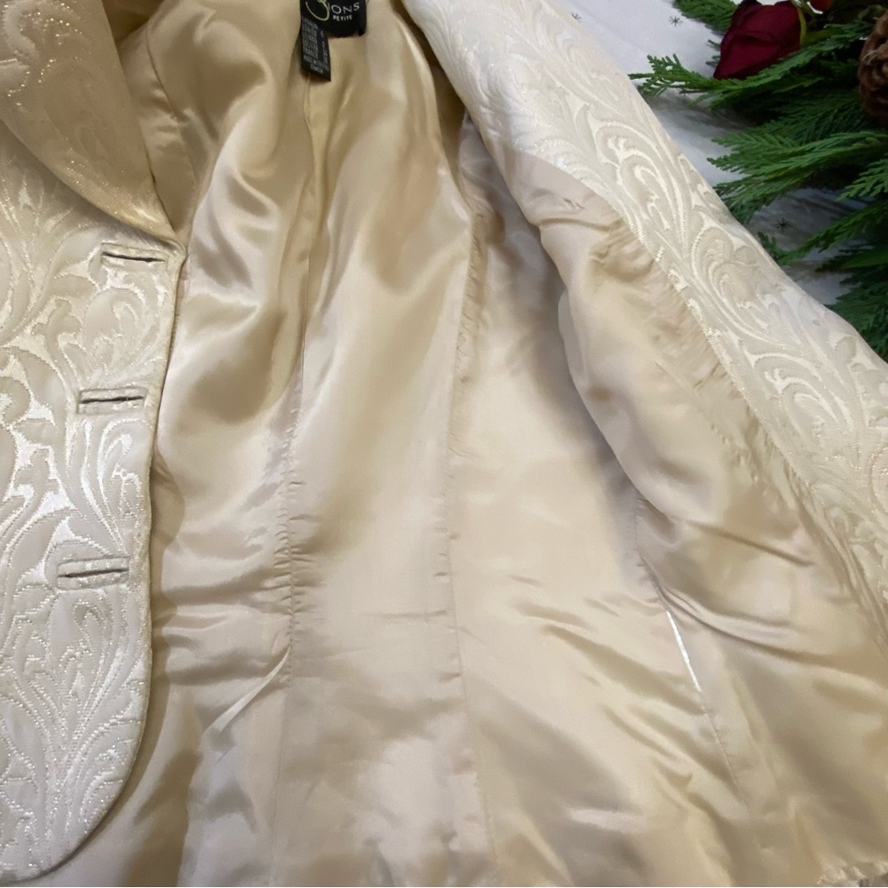 Js Collections Evening Suit, Cream With Gold Thre… - image 5